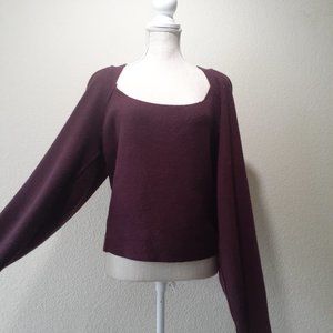 Free People Eggplant PurpleCrew Neck Sweater